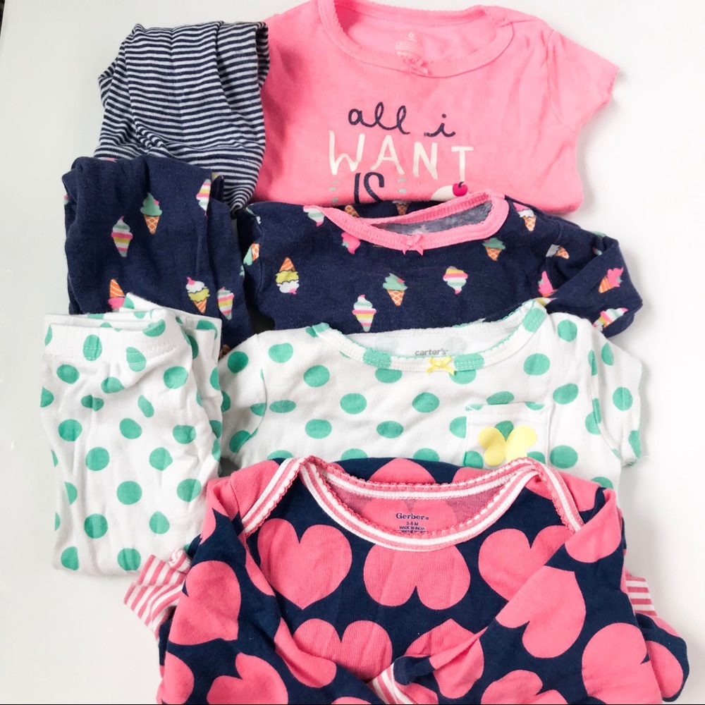 Bundle Pajama Baby Girl Lot 6 month